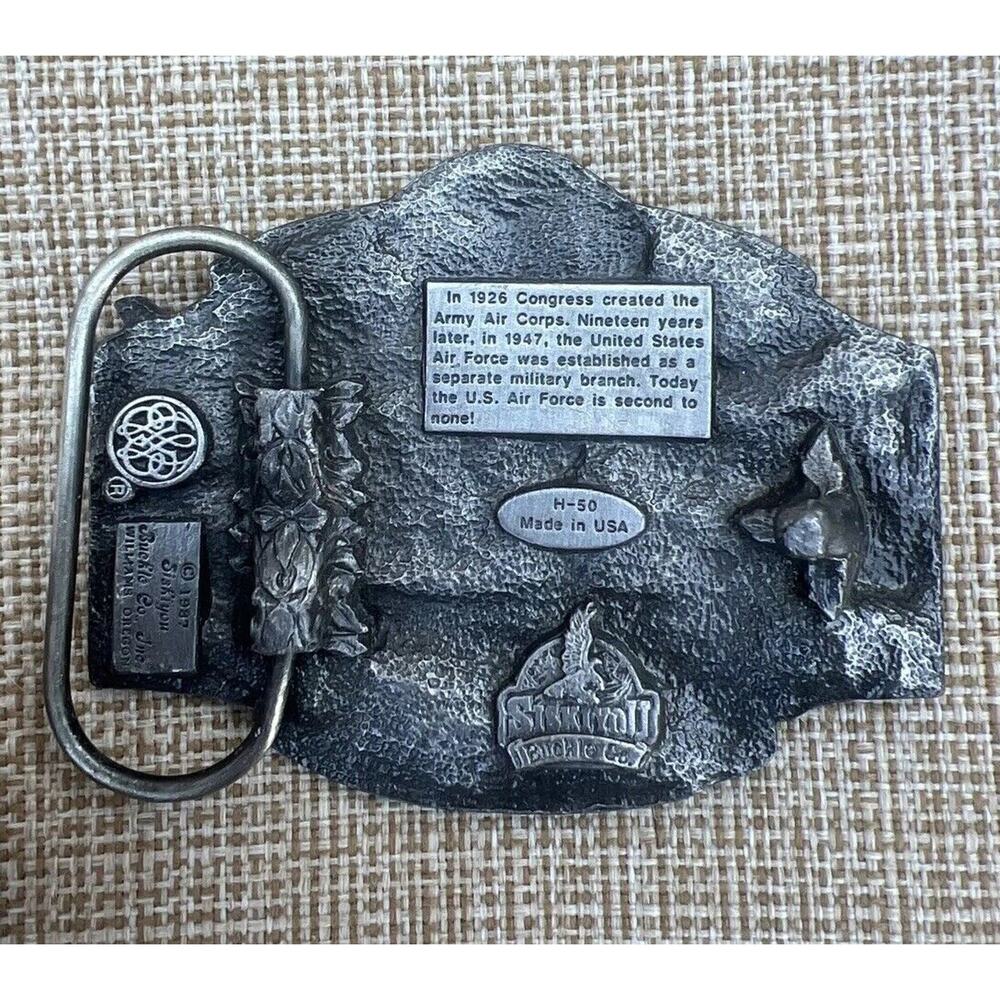 Vintage 80's 1987 United States Air Force Siskiyou Bergamot Belt Buckle USA Made - Picture 4 of 6